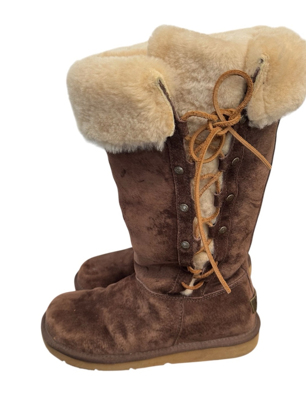UGG Australia Upside Tall Cuffed Sheepskin Winter Warm Boots 5163 Womens sz 8
